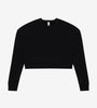 Women's Black Fleece Long Sleeve Crop Top