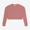 Women's Dusty Rose Fleece Long Sleeve Crop Top