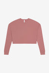 Women's Dusty Rose Fleece Long Sleeve Crop Top