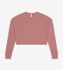 Women's Dusty Rose Fleece Long Sleeve Crop Top